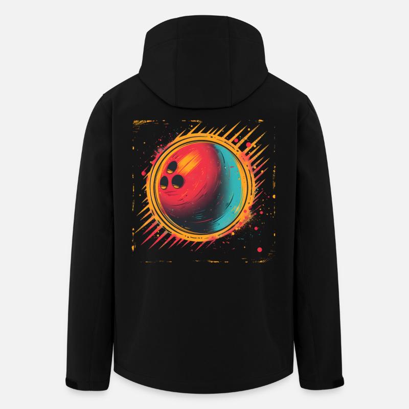 Bowling Vaporwave - Recycelte Männer Softshell-Jacke von Stanley/Stella - Schwarz