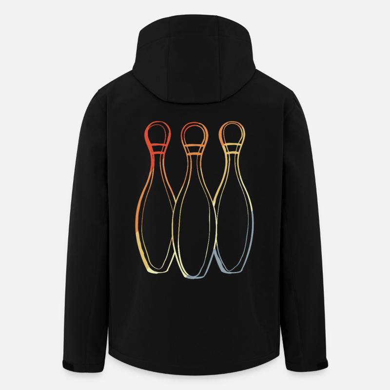 Bowling Skizze Retro Look - Recycelte Männer Softshell-Jacke von Stanley/Stella - Schwarz