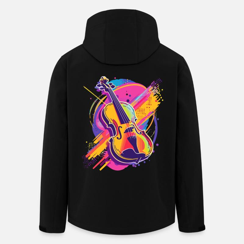 Dessin animé de violon - Veste softshell homme en polyester recyclé Stanley/Stella - noir