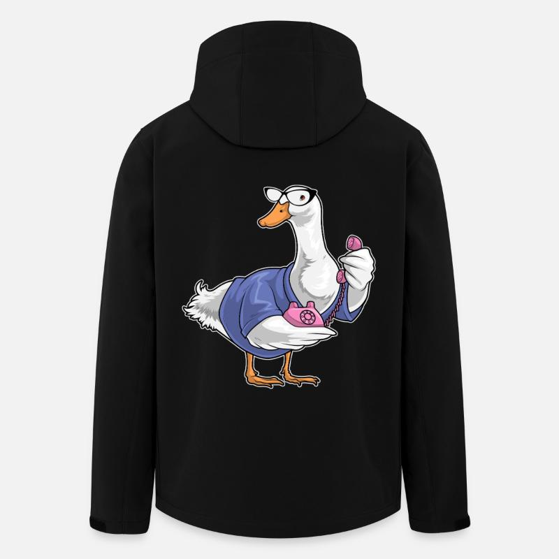 Duck Secrétaire Téléphone - Veste softshell homme en polyester recyclé Stanley/Stella - noir