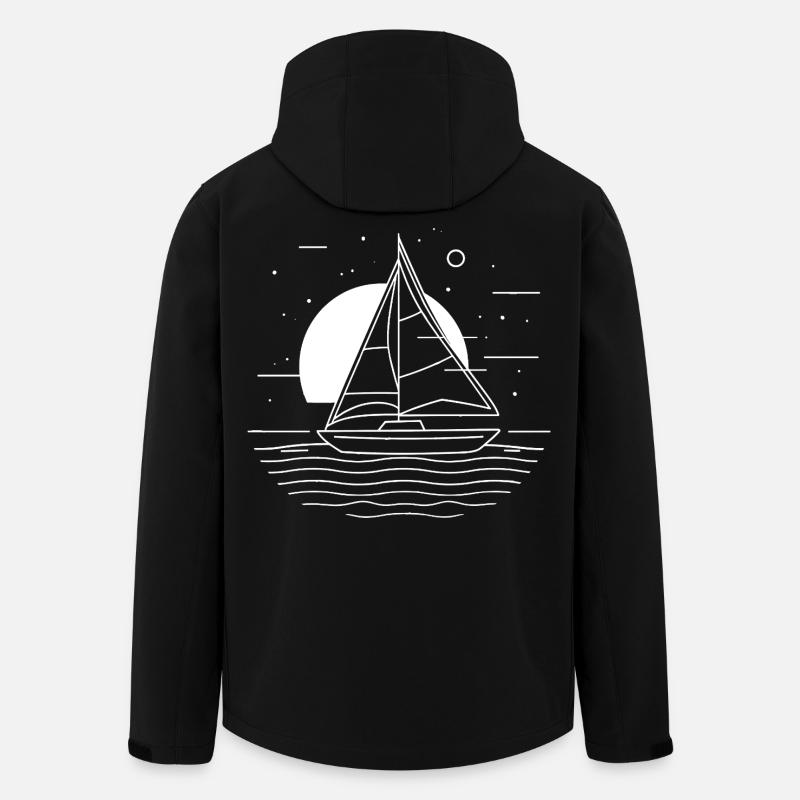 Dessin de voile - Veste softshell homme en polyester recyclé Stanley/Stella - noir