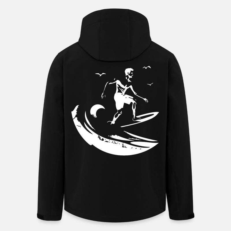 Surfing Zeichnung - Recycelte Männer Softshell-Jacke von Stanley/Stella - Schwarz
