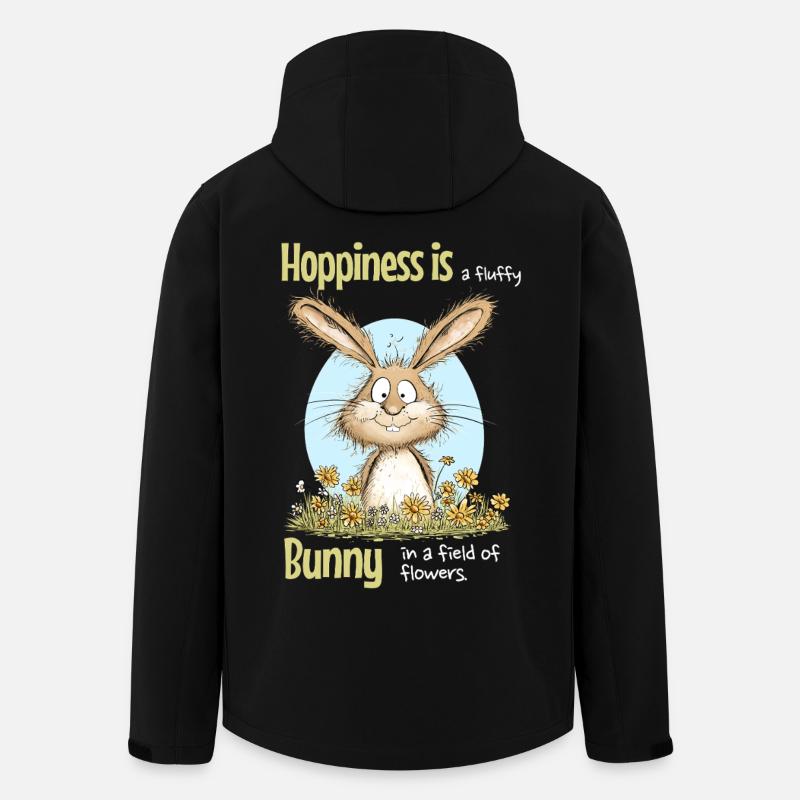 Bunny Easter Motif Saying Spring - Men’s Recycled Softshell Jacket by Stanley/Stella - black