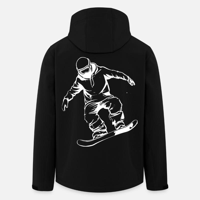 Snowboarder Drawing - Men’s Recycled Softshell Jacket by Stanley/Stella - black