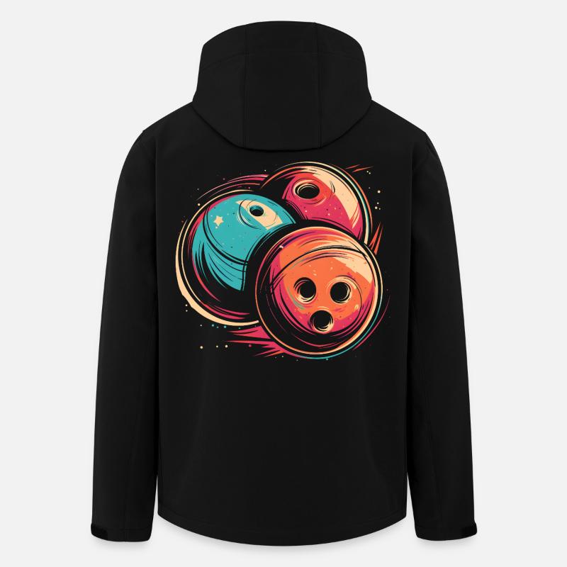 Bowlingkugeln Synthwave - Recycelte Männer Softshell-Jacke von Stanley/Stella - Schwarz