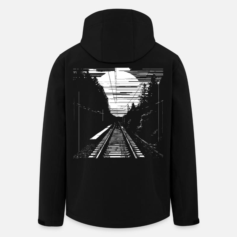 Eisenbahn Grafik - Recycelte Männer Softshell-Jacke von Stanley/Stella - Schwarz
