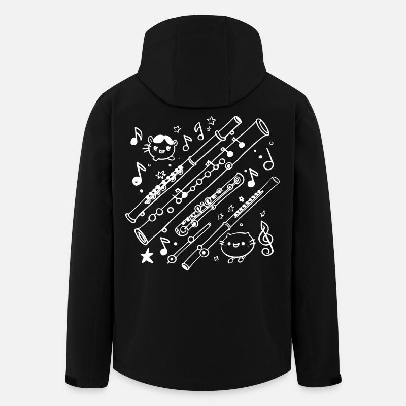 Flöte Cartoon Look - Recycelte Männer Softshell-Jacke von Stanley/Stella - Schwarz