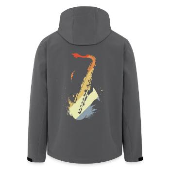 Saxophone Vintage Look - Veste softshell homme en polyester recyclé Stanley/Stella - noir - Dos - AI Model Male 185 light (185cm)