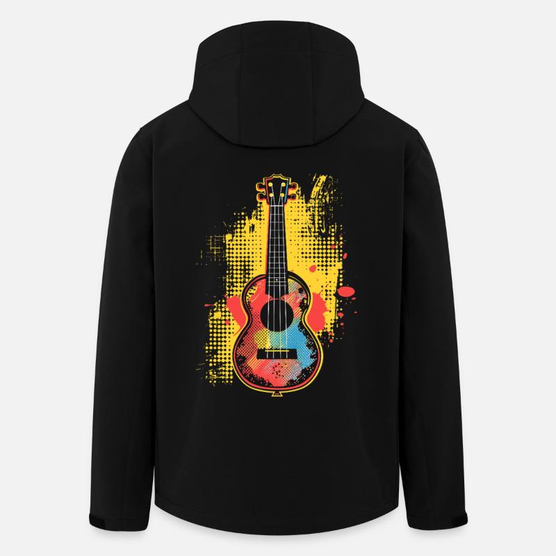 Ukulele Cartoon-Stil - Recycelte Männer Softshell-Jacke von Stanley/Stella - Schwarz