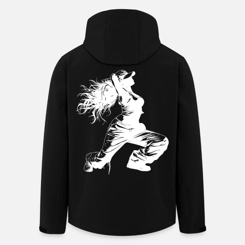 Breakdancerin Zeichnung - Recycelte Männer Softshell-Jacke von Stanley/Stella - Schwarz