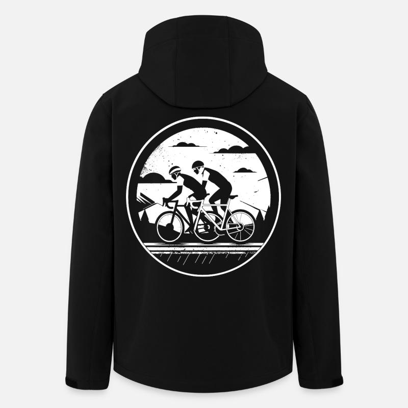 Illustration de cyclisme - Veste softshell homme en polyester recyclé Stanley/Stella - noir