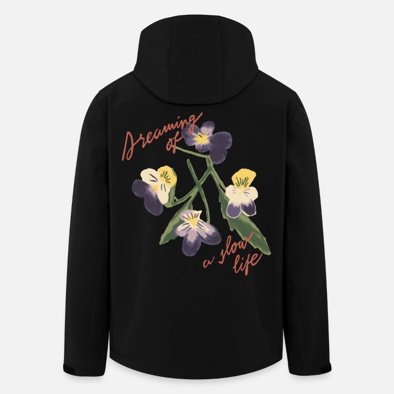 Slow Living Blumen-Illustration - Recycelte Männer Softshell-Jacke von Stanley/Stella - Schwarz