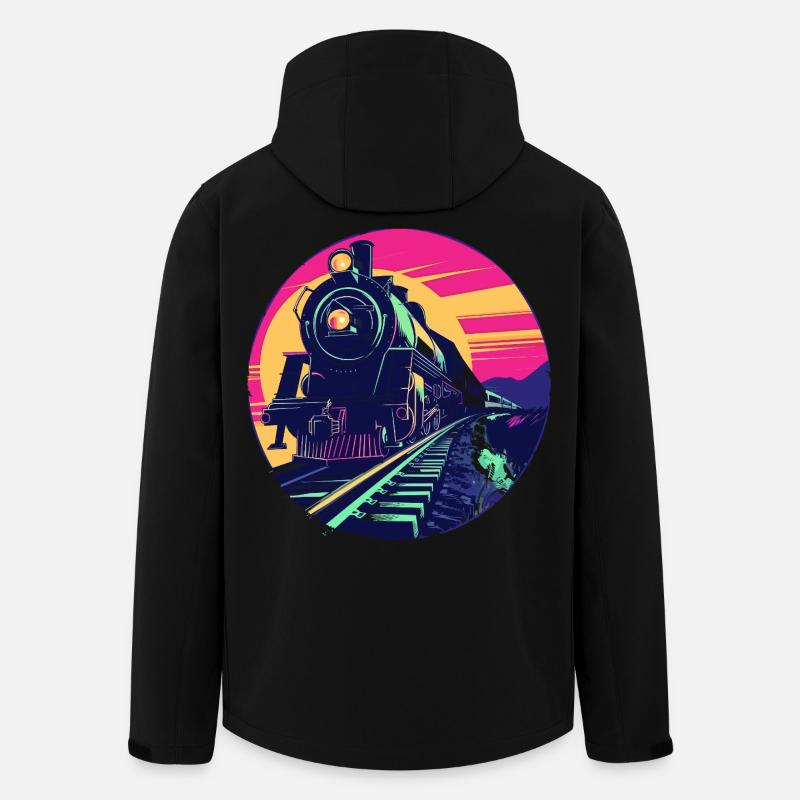 Eisenbahn Illustration - Recycelte Männer Softshell-Jacke von Stanley/Stella - Schwarz