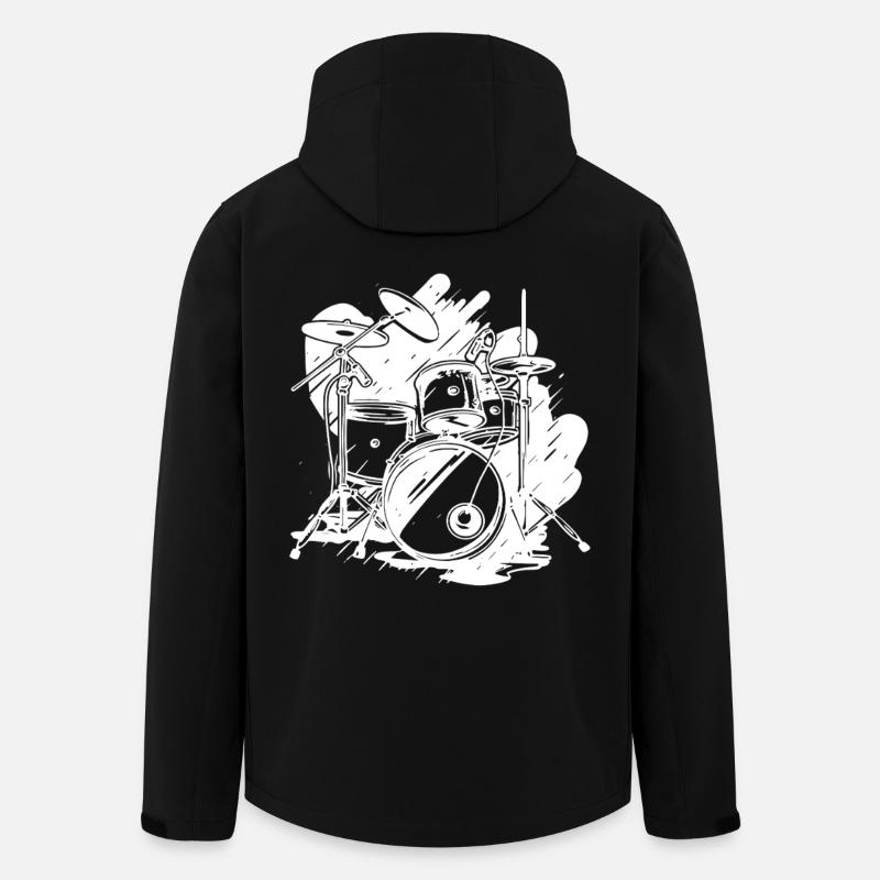 Drums Graphics - Men’s Recycled Softshell Jacket by Stanley/Stella - black