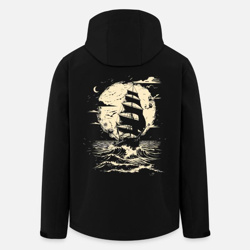 Sailing Drawing - Men’s Recycled Softshell Jacket by Stanley/Stella - black