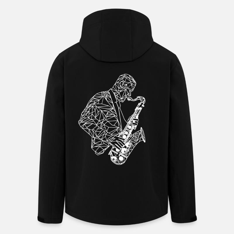 Saxophonist Zeichnung - Recycelte Männer Softshell-Jacke von Stanley/Stella - Schwarz