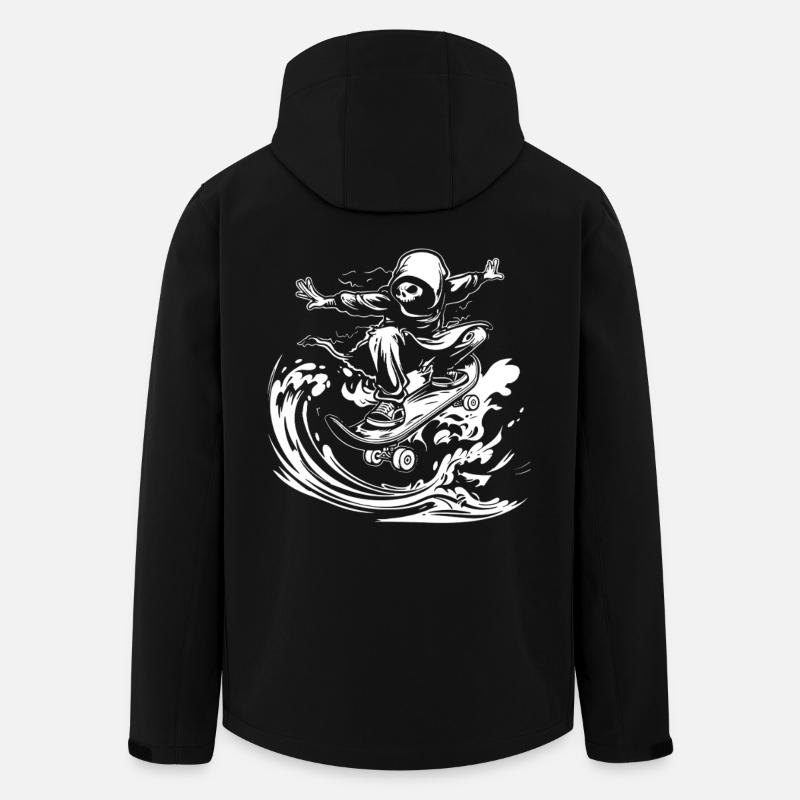 Bande dessinée de skateboard - Veste softshell homme en polyester recyclé Stanley/Stella - noir