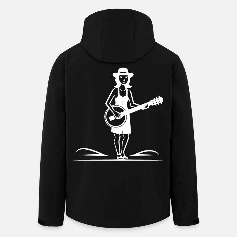 Banjo Player Sketch - Men’s Recycled Softshell Jacket by Stanley/Stella - black