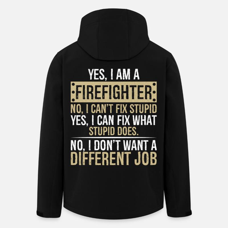 yes I am a firefighter no I can t fix stupid yes - Recycelte Männer Softshell-Jacke von Stanley/Stella - Schwarz