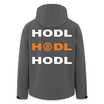 Bitcoin - Hodl Hodl Hodl - Recycelte Männer Softshell-Jacke von Stanley/Stella - Anthrazit - Hinten - AI Model Male 185 light (185cm)