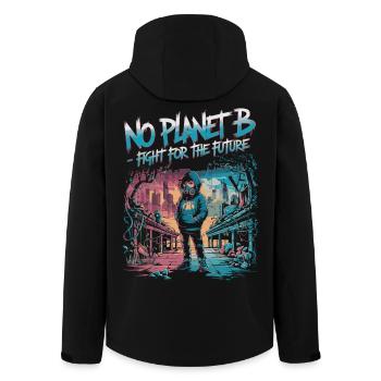 No Planet B – Lutte pour l’avenir - Veste softshell homme en polyester recyclé Stanley/Stella - noir - Dos - AI Model Male 185 light (185cm)