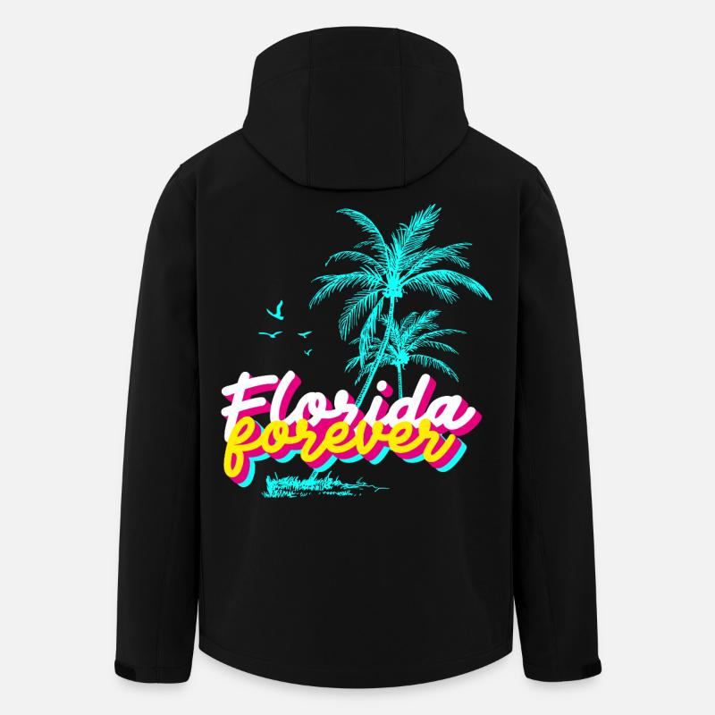Florida Forever Palmenparadies - Recycelte Männer Softshell-Jacke von Stanley/Stella - Schwarz