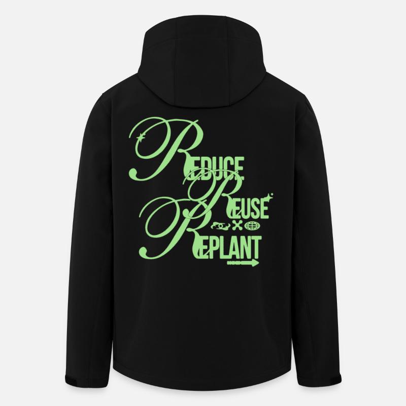 Eco Message – Reduce Reuse Replant - Recycelte Männer Softshell-Jacke von Stanley/Stella - Schwarz