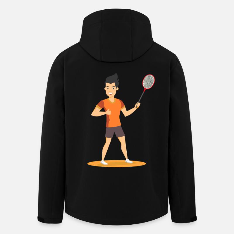 Badmintonspieler Comic Look - Recycelte Männer Softshell-Jacke von Stanley/Stella - Schwarz