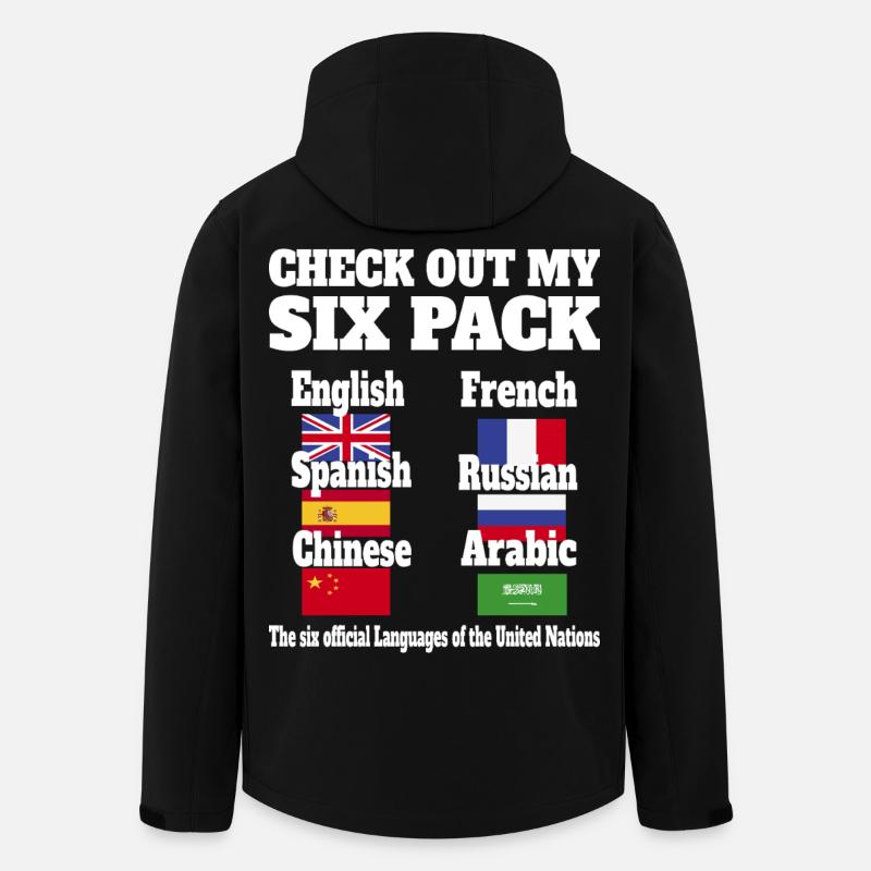 Languages Sixpack - Men’s Recycled Softshell Jacket by Stanley/Stella - black