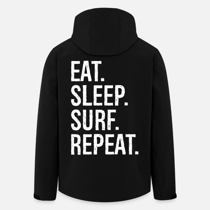 Eat Sleep Surf Repeat - Men’s Recycled Softshell Jacket by Stanley/Stella - black