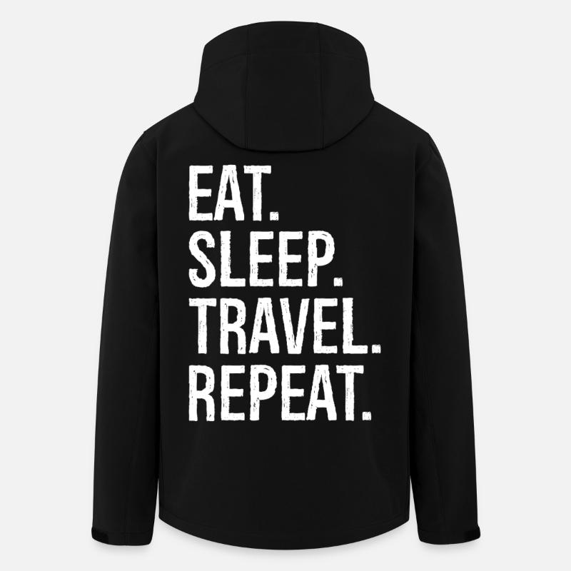 Manger dormir Voyager Répéter - Veste softshell homme en polyester recyclé Stanley/Stella - noir