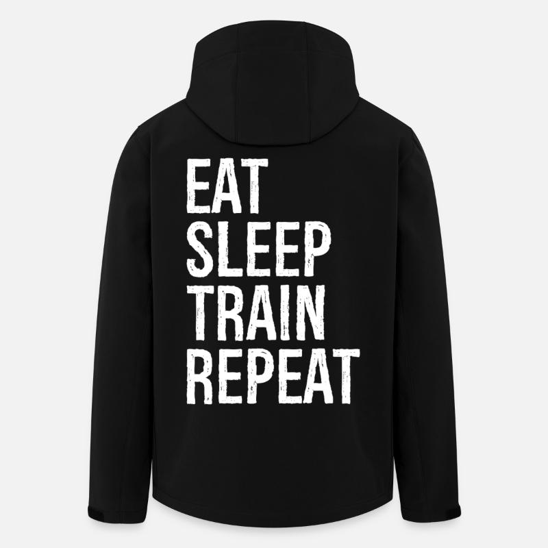 eat sleep train repeat - Recycelte Männer Softshell-Jacke von Stanley/Stella - Schwarz