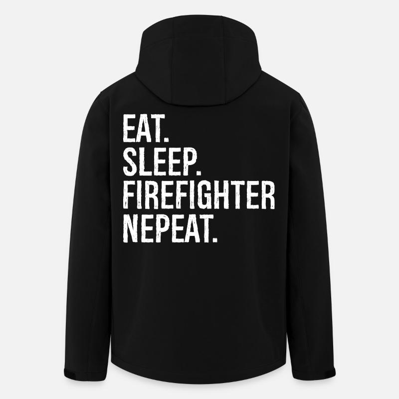 Eat Sleep Firefighter Nepeat - Men’s Recycled Softshell Jacket by Stanley/Stella - black