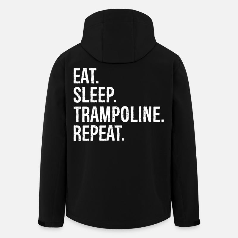 eat sleep trampoline repeat - Recycelte Männer Softshell-Jacke von Stanley/Stella - Schwarz