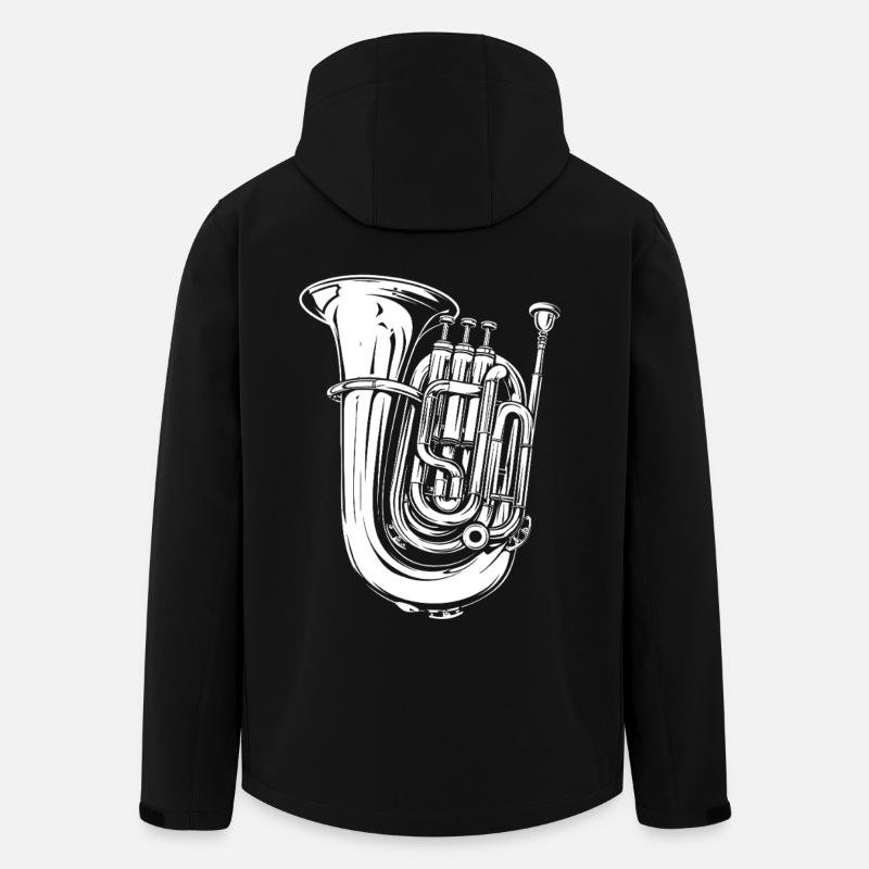Dessin de tuba - Veste softshell homme en polyester recyclé Stanley/Stella - noir