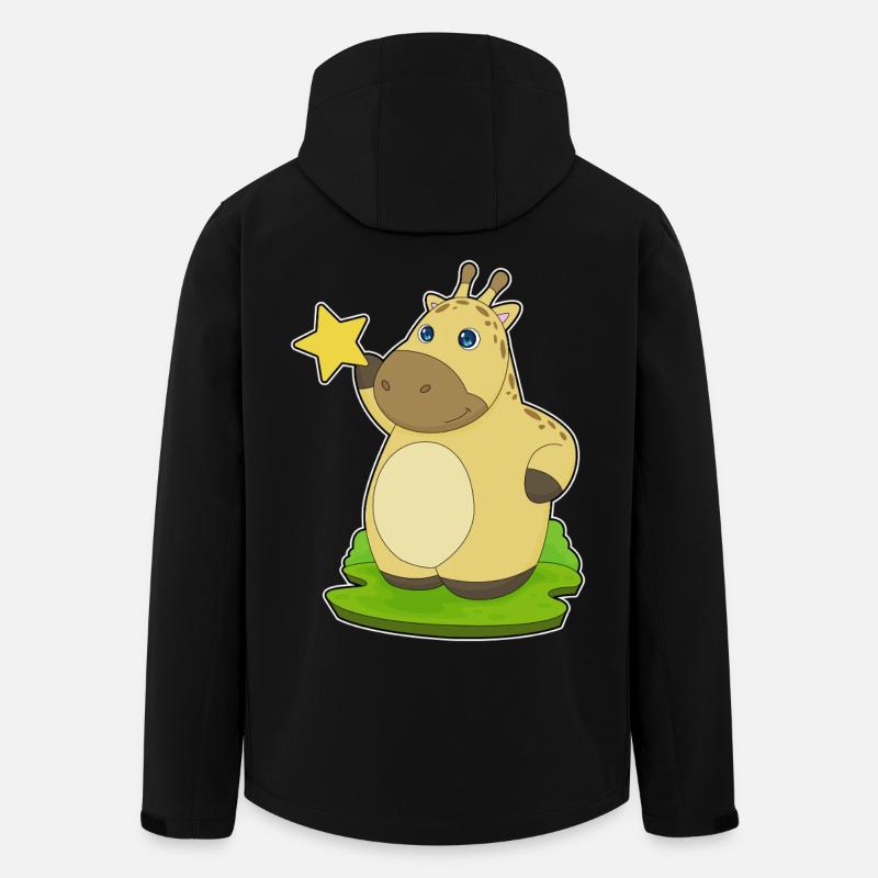 Étoile Girafe - Veste softshell homme en polyester recyclé Stanley/Stella - noir