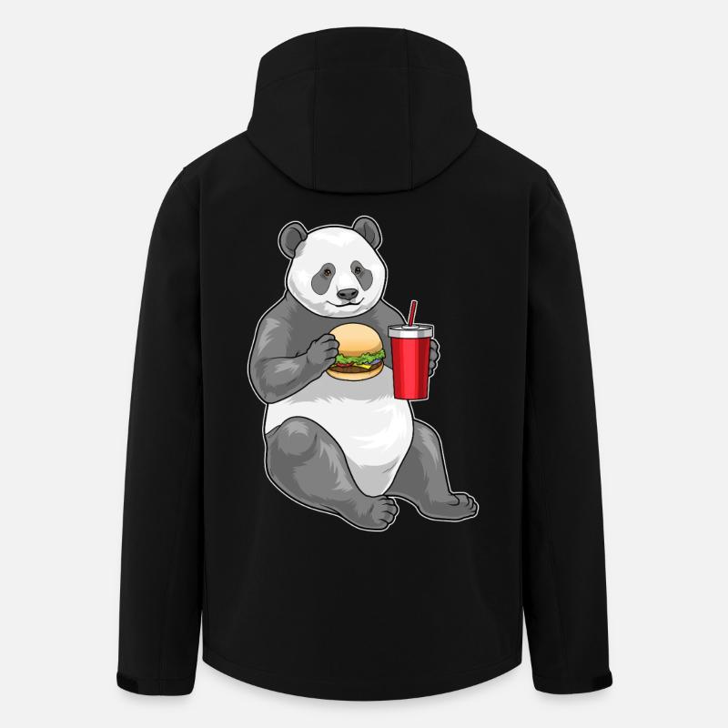 Panda Cheeseburger - Veste softshell homme en polyester recyclé Stanley/Stella - noir