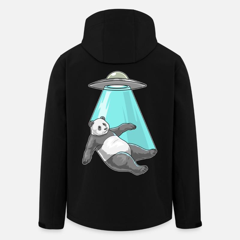 Vaisseau spatial Panda - Veste softshell homme en polyester recyclé Stanley/Stella - noir