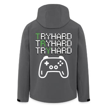 Real Tryhard Gamer Graphics - Men’s Recycled Softshell Jacket by Stanley/Stella - black - Back - AI Model Male 185 light (185cm)