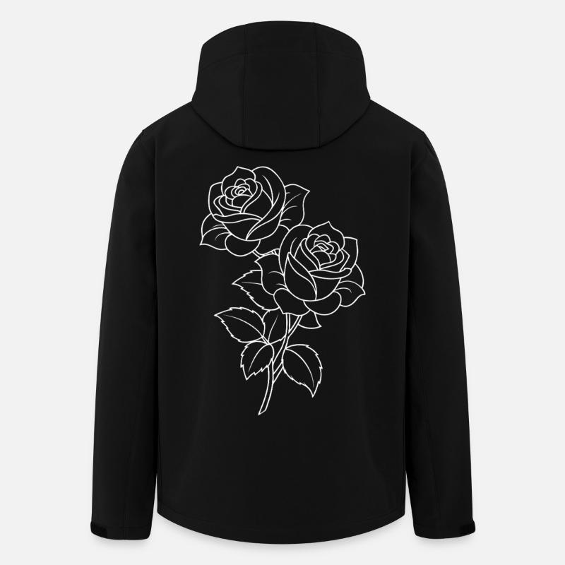 Roses - Flowers - Blossoms - Saying - Men’s Recycled Softshell Jacket by Stanley/Stella - black