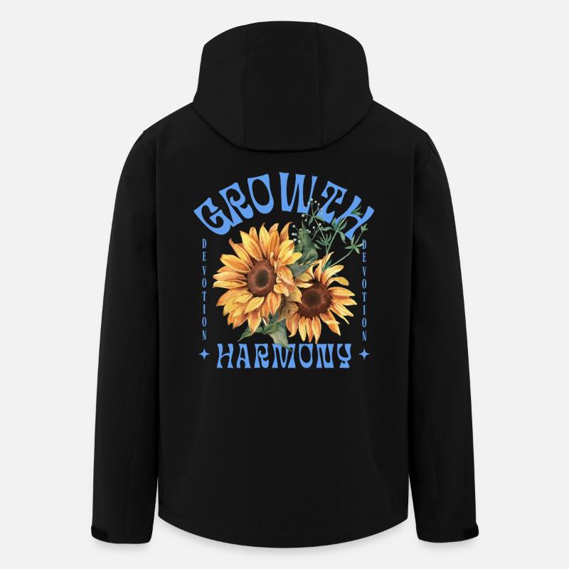 Growth Harmony Sunflower Art - Recycelte Männer Softshell-Jacke von Stanley/Stella - Schwarz