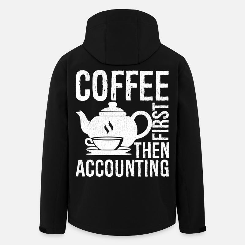 Le café d’abord, puis la comptabilité - Veste softshell homme en polyester recyclé Stanley/Stella - noir