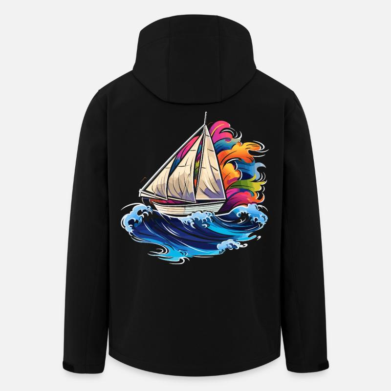 Segeln Synthwave - Recycelte Männer Softshell-Jacke von Stanley/Stella - Schwarz