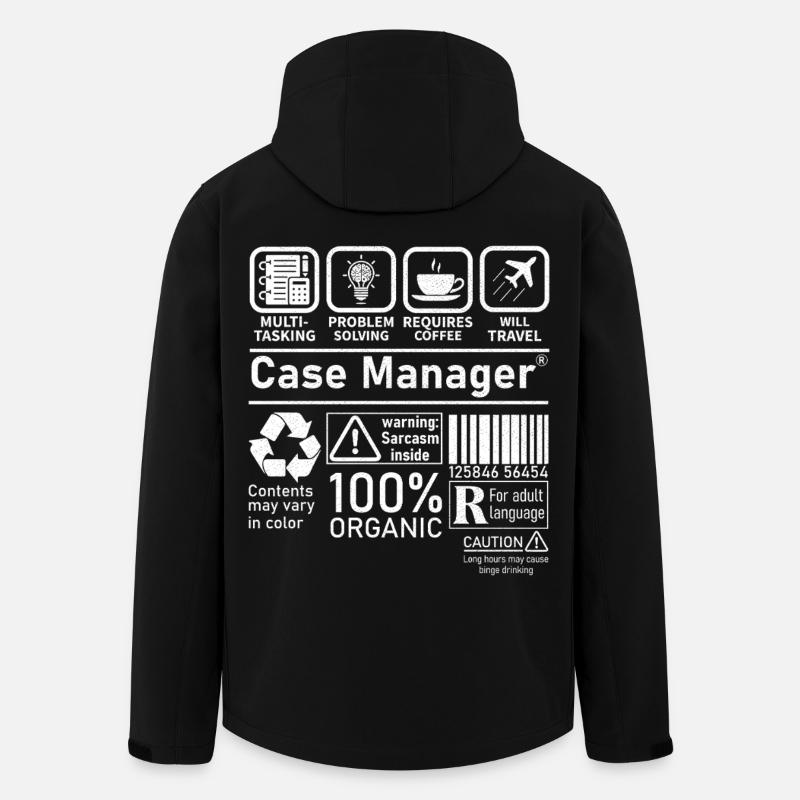 Case Manager multi tasking problem solving - Recycelte Männer Softshell-Jacke von Stanley/Stella - Schwarz