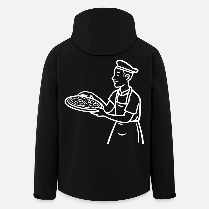 Pizzabäcker Zeichnung - Recycelte Männer Softshell-Jacke von Stanley/Stella - Schwarz