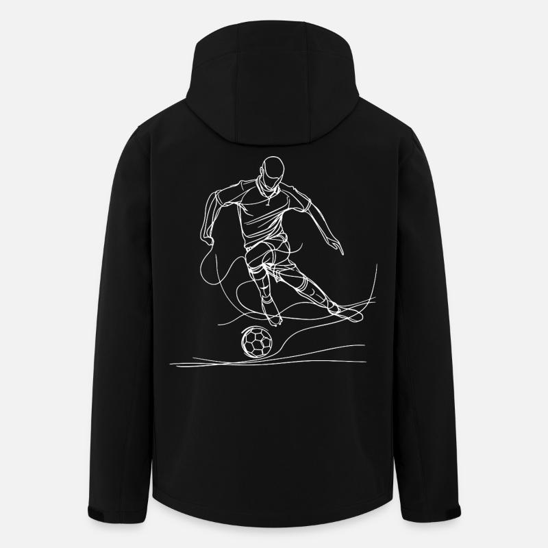 Soccer Boy Line Art - Veste softshell homme en polyester recyclé Stanley/Stella - noir