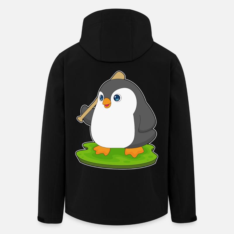 Pinguin Baseball Baseballschläger - Recycelte Männer Softshell-Jacke von Stanley/Stella - Schwarz