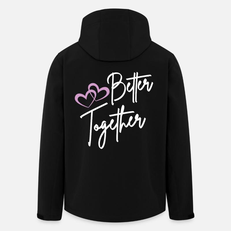 Better Together Script Hearts - Veste softshell homme en polyester recyclé Stanley/Stella - noir