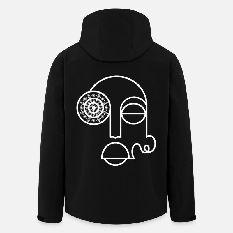 Visage abstrait / Visage abstrait moderne - Veste softshell homme en polyester recyclé Stanley/Stella - noir