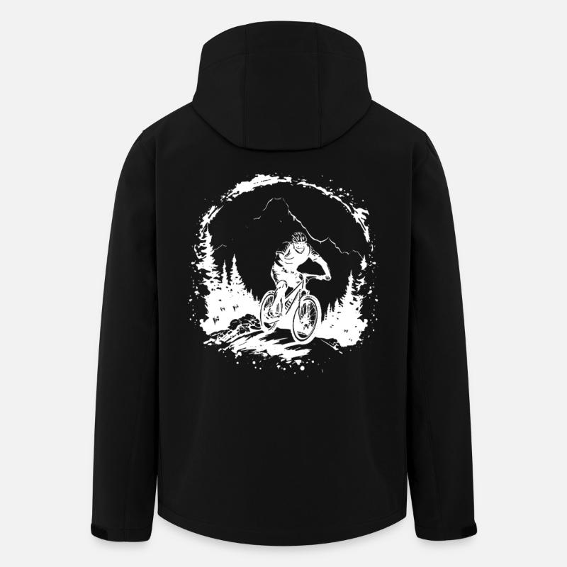 Mountain Biking Drawing - Men’s Recycled Softshell Jacket by Stanley/Stella - black